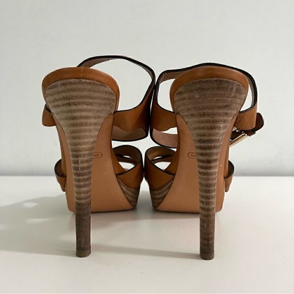 Coach Dani Veg Leather Strappy Heels Women's Size 7 - Picture 6 of 16